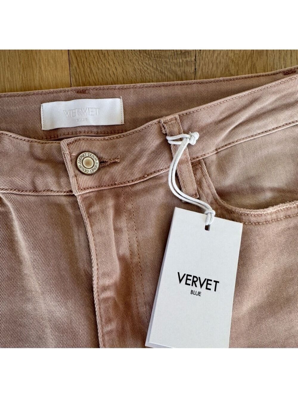 Vervet Blue Flare Distressed Bootcut Jeans Light Pink Size 30 NWT - Picture 3 of 6
